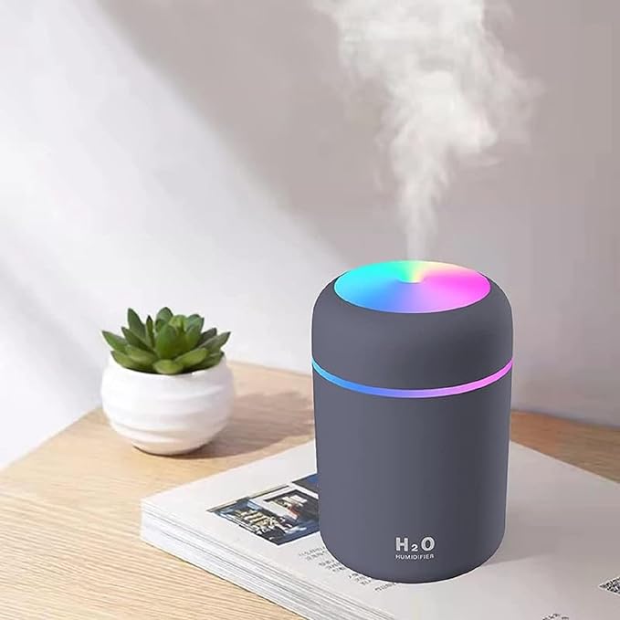 Portable Mini Humidifier For Room Moisture | LED Night Light Humidifier for Cars, Office & Bedroom
